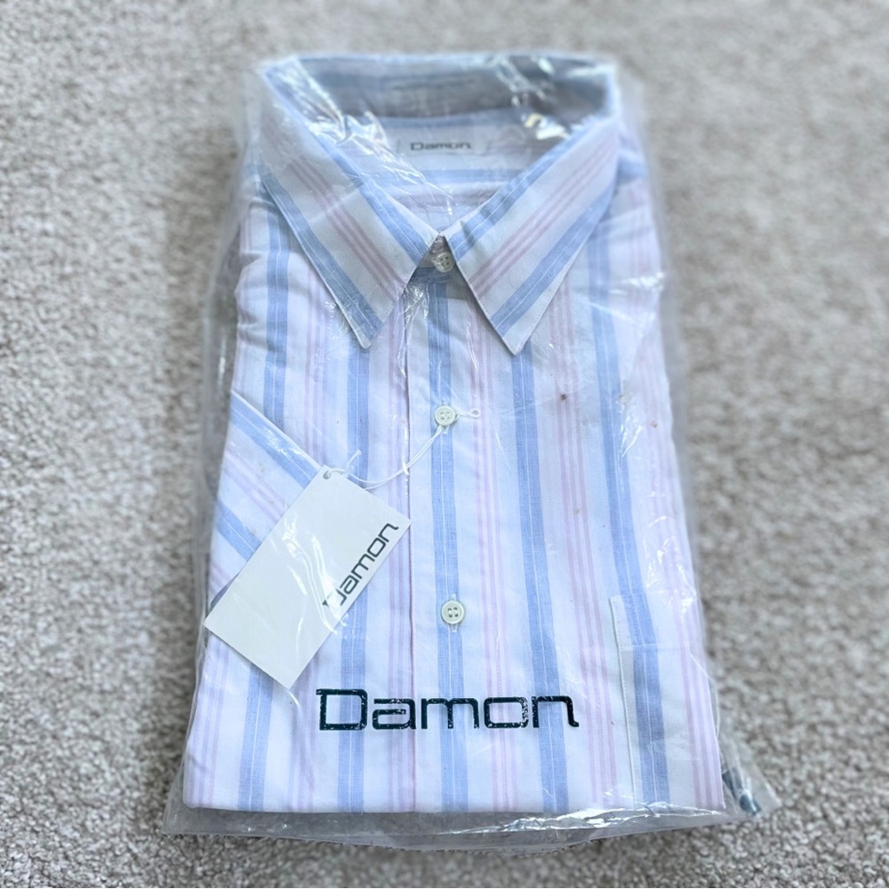 NWT - Vintage Men’s DAMON Striped Button Down Shirt Size XL